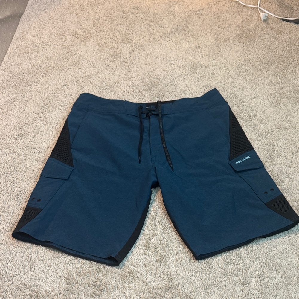 Pelagic Navy and Black Men's Board Shorts